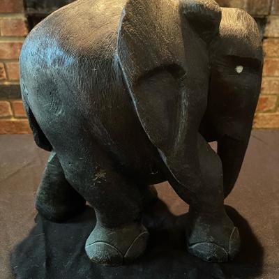 Ebony African elephant carving