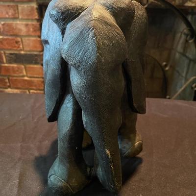 Ebony African elephant carving