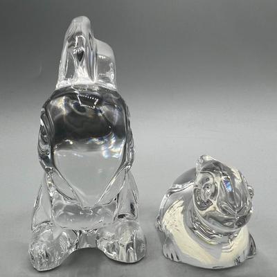 Pair of Crystal Bunny Rabbits Figurines Waterford Villeroy & Bach ...