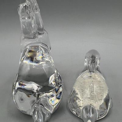 Pair of Crystal Bunny Rabbits Figurines Waterford Villeroy & Bach ...