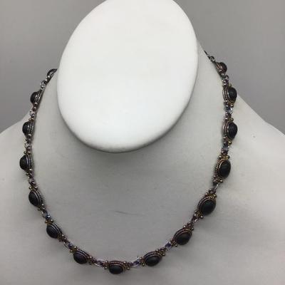 Iridescent Chain Style Beaded necklace