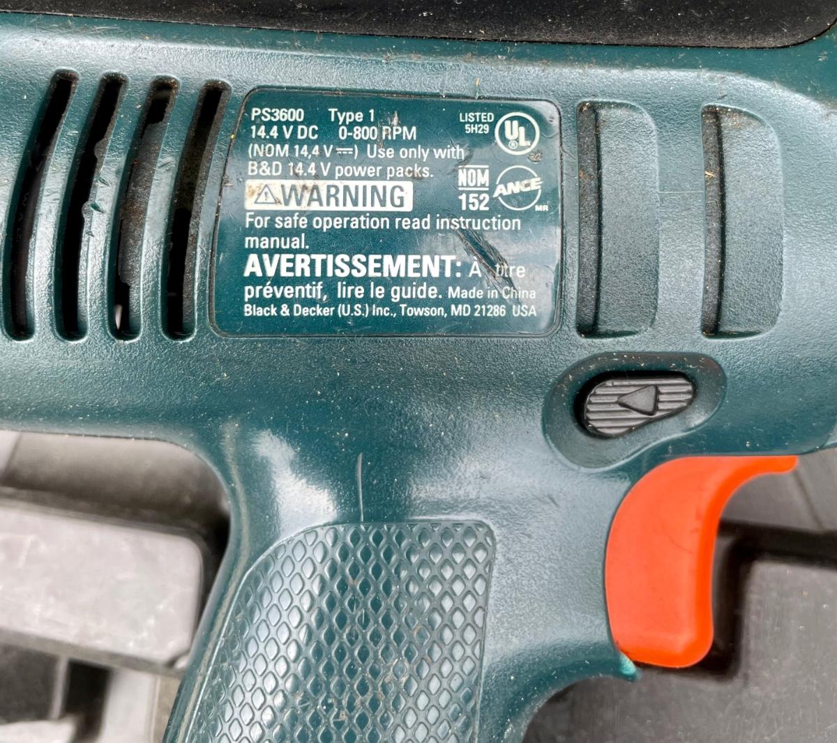 Black and Decker 14.4v Cordless Drill