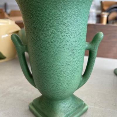 Mat green mission flower vase