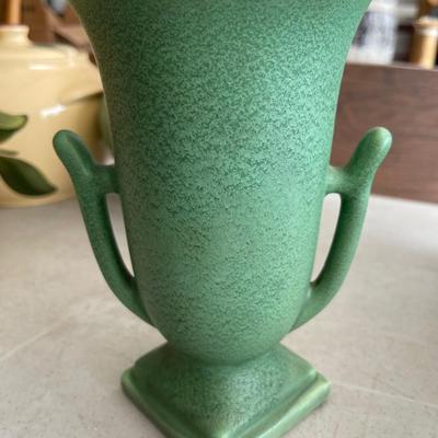 Mat green mission flower vase