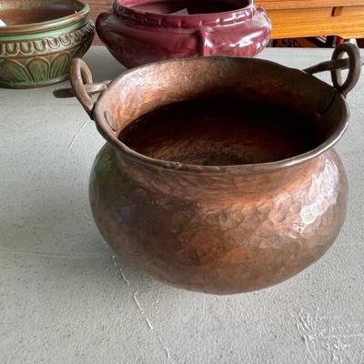 Antique hammered copper bowl - Arts & Crafts Period