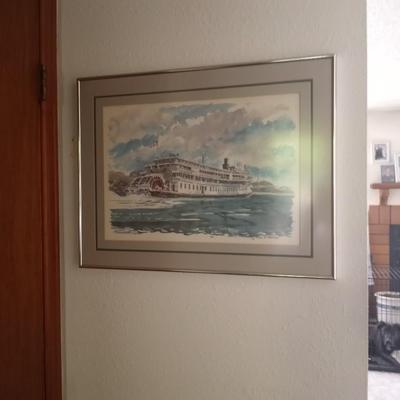 LOT 62 FRAMED "STEAMBOAT DELTA QUEEN" BY PAUL N. NORTON