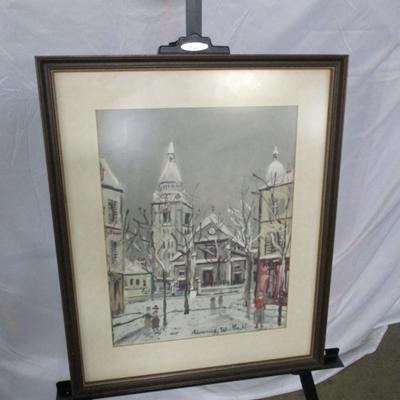 Framed Winter Scene Artwork