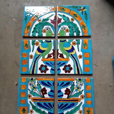 LOT 103 HAND PAINTED TILES AND DECOR