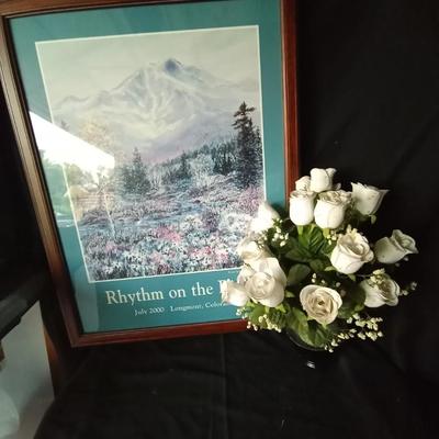 LOT 105 FRAMED POSTER ARTWORK "RYTHEM ON THE RIVER"