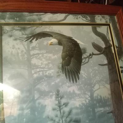 LOT 106 SIGNED FRAMED EAGLE ARTWORK BY SMITH