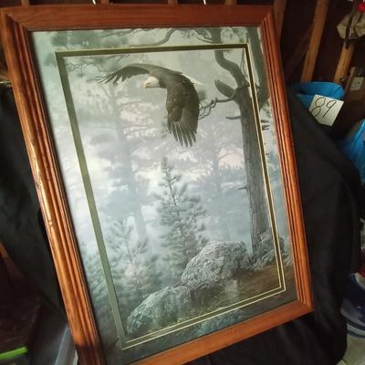 LOT 106 SIGNED FRAMED EAGLE ARTWORK BY SMITH