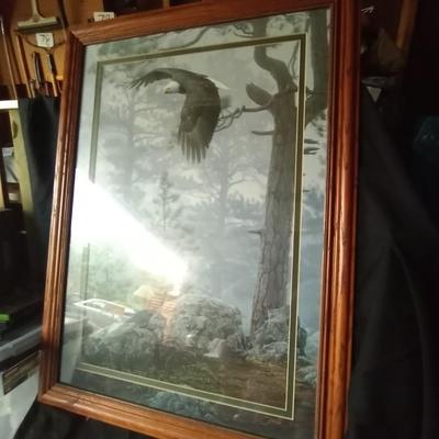 LOT 106 SIGNED FRAMED EAGLE ARTWORK BY SMITH