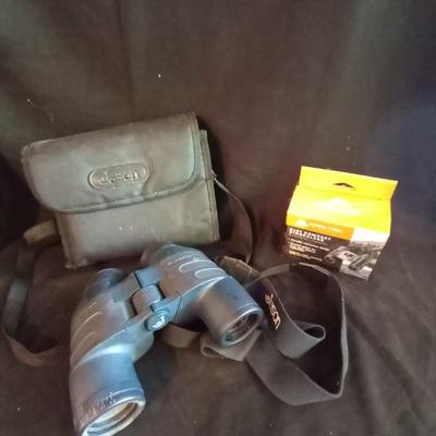 LOT 60 JASON BINOCULARS AND OZARC TRAIL COMPACT BINOCULARS