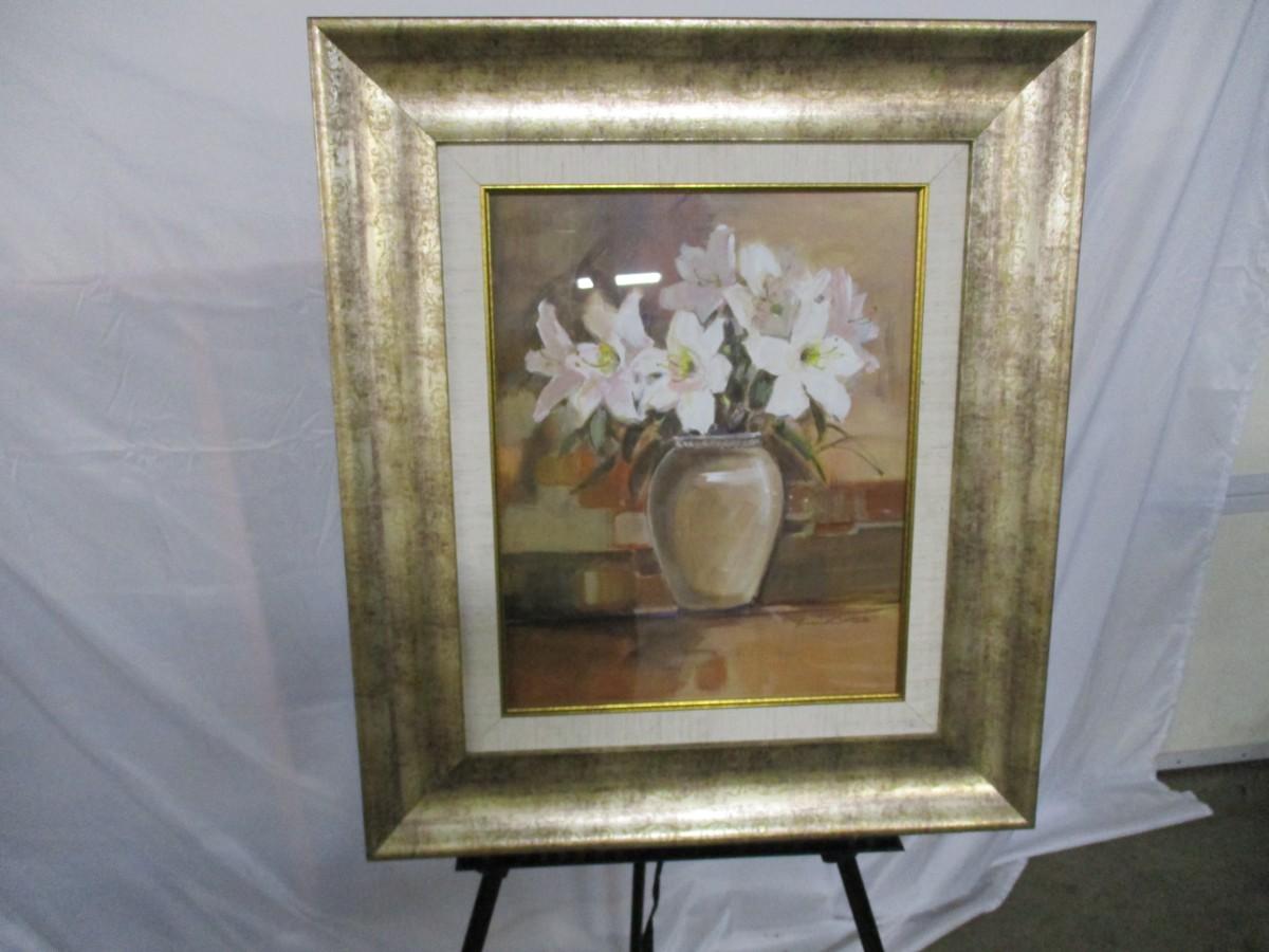 Framed Floral Arrangement Artwork