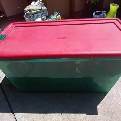LOT 59 CHRISTMAS FOLIAGE AND STORAGE CONTAINER