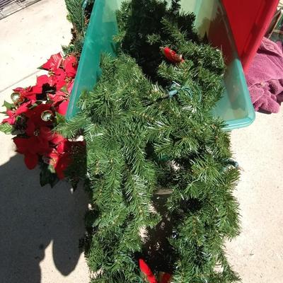 LOT 59 CHRISTMAS FOLIAGE AND STORAGE CONTAINER