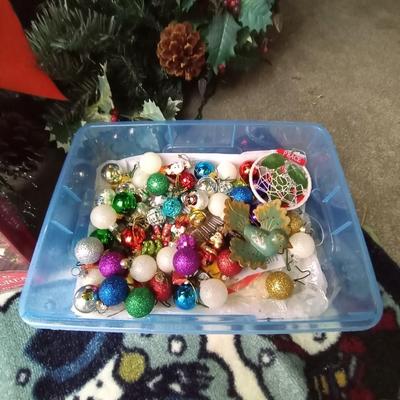 LOT 112 CHRISTMAS TREE-WREATH AND DECOR