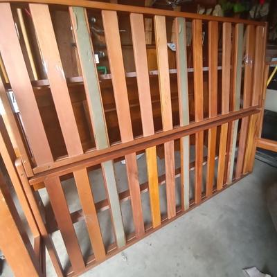 LOT 104 WOODEN FUTON FRAME AND MATTRESS