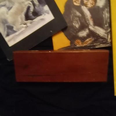 LOT 95  WOODEN PENCIL BOX AND SKETCH BOOKS AND PAPER