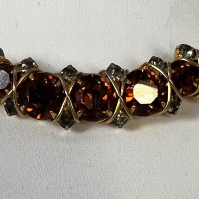 Vintage Hattie Carnegie Bejeweled Amber And Gray Jewels 