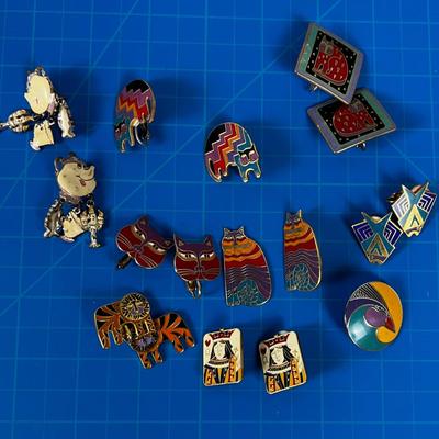 Lot of Enamel Pins Made into Clip on Earrings 