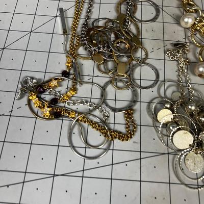 Lots of Lot 98 Gold and Silver Toned Jewelry, Chunky