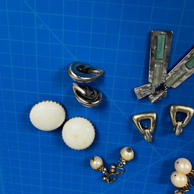 Giant Lot of Earrings; Clip on, Stones, Faux Pearls, Napier