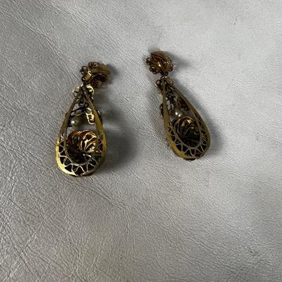 Possibly Unsigned M. Haskell ?  Earrings Clip on  NEAT! 