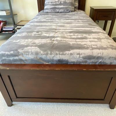 PB teen trundle bed and matching nightstand.