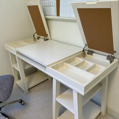 PB teen desk with storage, desk chair and white board