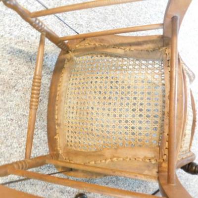Antique Cane Seat and Back Rocking Chair