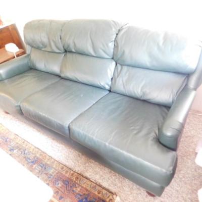 Full Leather Couch by Classic Leather Gray/Green Tint