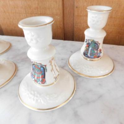 Two Sets of Lenox Germany 'Mickey's Shining Star' Candle Holders