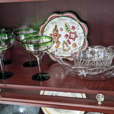 Variety Lot of Glassware, Margarita Glasses