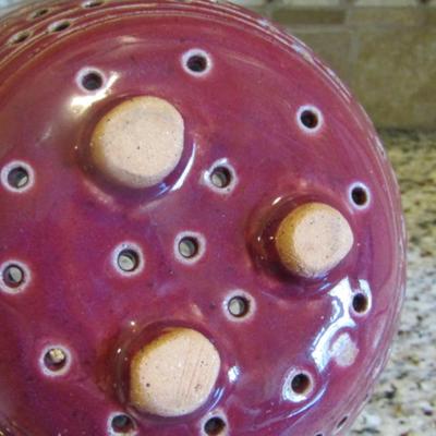 Handmade Glazed Pottery Colander (#18)