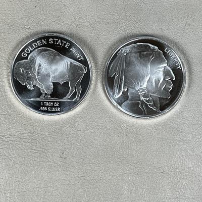 2 Indian Head 1 Once Silver Bullion Coins 999 Pure