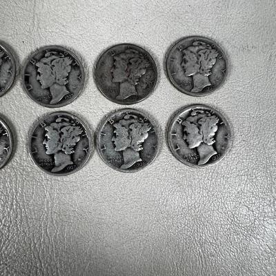 And yet 1 more Lot of 10 Mercury Dimes