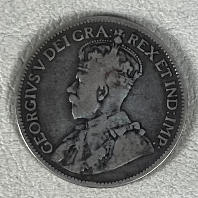 1918 90% Silver Quarter King George VI 