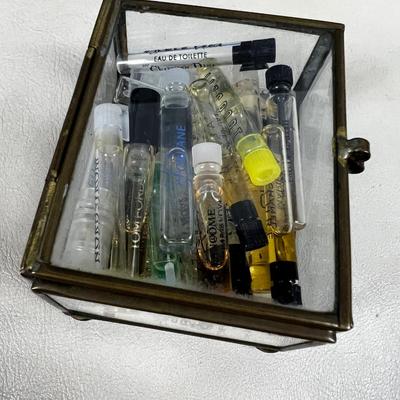 Glass Keepsake Box Full of Perfume Samples