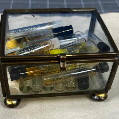 Glass Keepsake Box Full of Perfume Samples