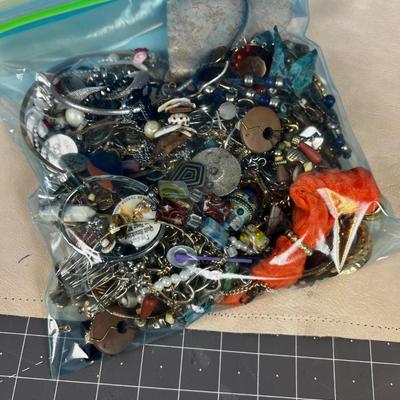 Tray lot of Vintage Jewelry Parts and Pieces to UPCYCLE!