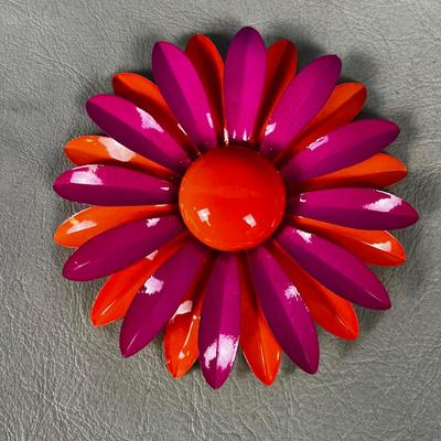 Loud! Pink and Orange 70's Daisy Pin 