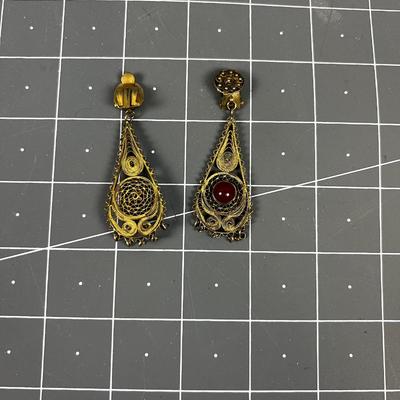 Bronze Clip On Earrings from India Filigree 
