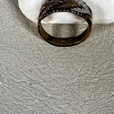 .925 Silver Ring Herringbone Design