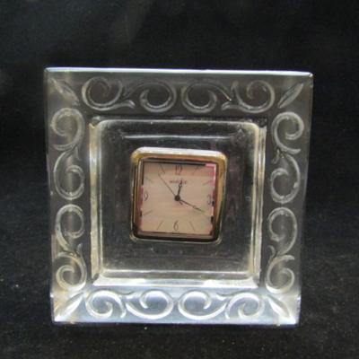 Marquis by Waterford Desktop Crystal Clock with Scroll Design (#28)
