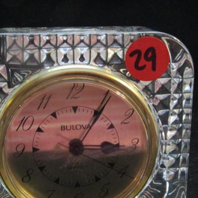 Bulova Crystal Desktop Clock- Made in France (#29)