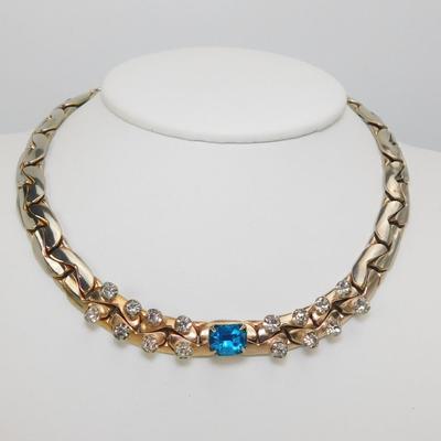 Vintage Retro Style Rhinestone Embellished Necklace