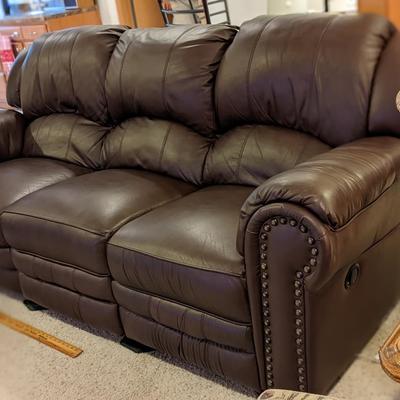 Faux Leather Reclining Couch, Good Shape