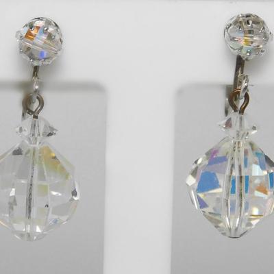 Vintage Laguna Crystal Bead Dangle Earrings
