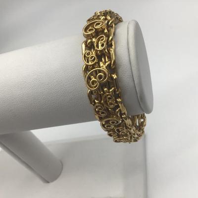 Beautiful Gold Tone Scroll Bracelet